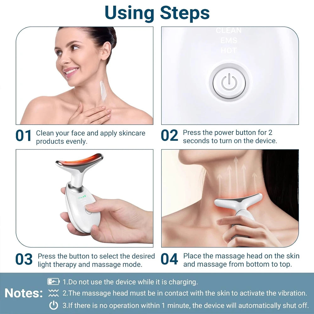 Neck & Face Massager – 3-Mode Skin Rejuvenation & Sculpting Tool!