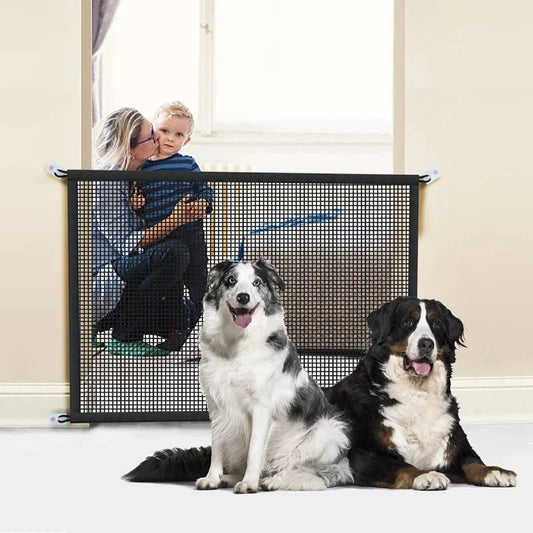 Foldable Mesh Dog Gate – Safe & Breathable Pet Barrier!