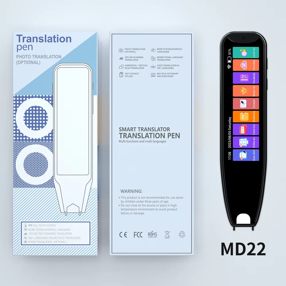 MD22 Voice Translator Offline Scan Translation Pen Business Scanning Reading Pen Translation Learning Languages Translation