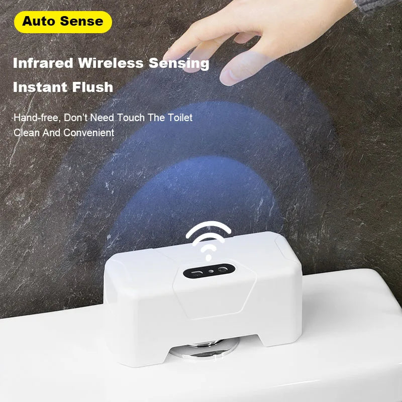 Automatic Toilet Flush Button Induction Toilet Flusher External Infrared Flush Smart Home Kit Smart Toilet Flushing Sensor