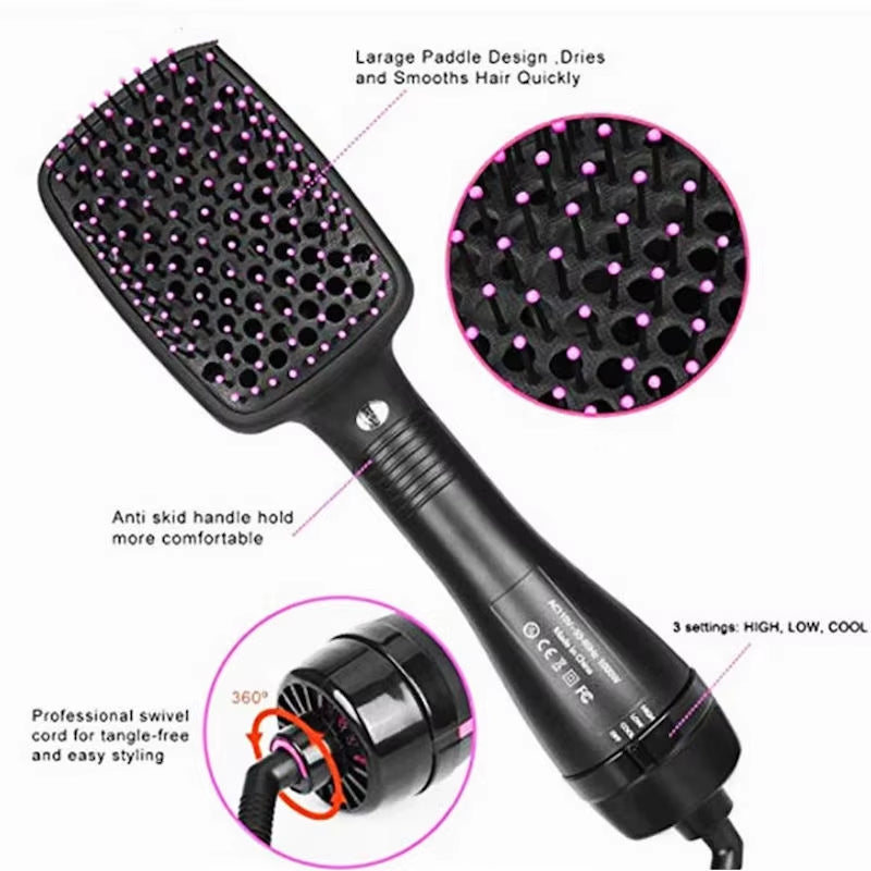 Multi-Functional Professional Salon Styling Hair Dryer Hot Air Comb Cold and Hot Air Hair Dryer Brush Electric Blow Comb