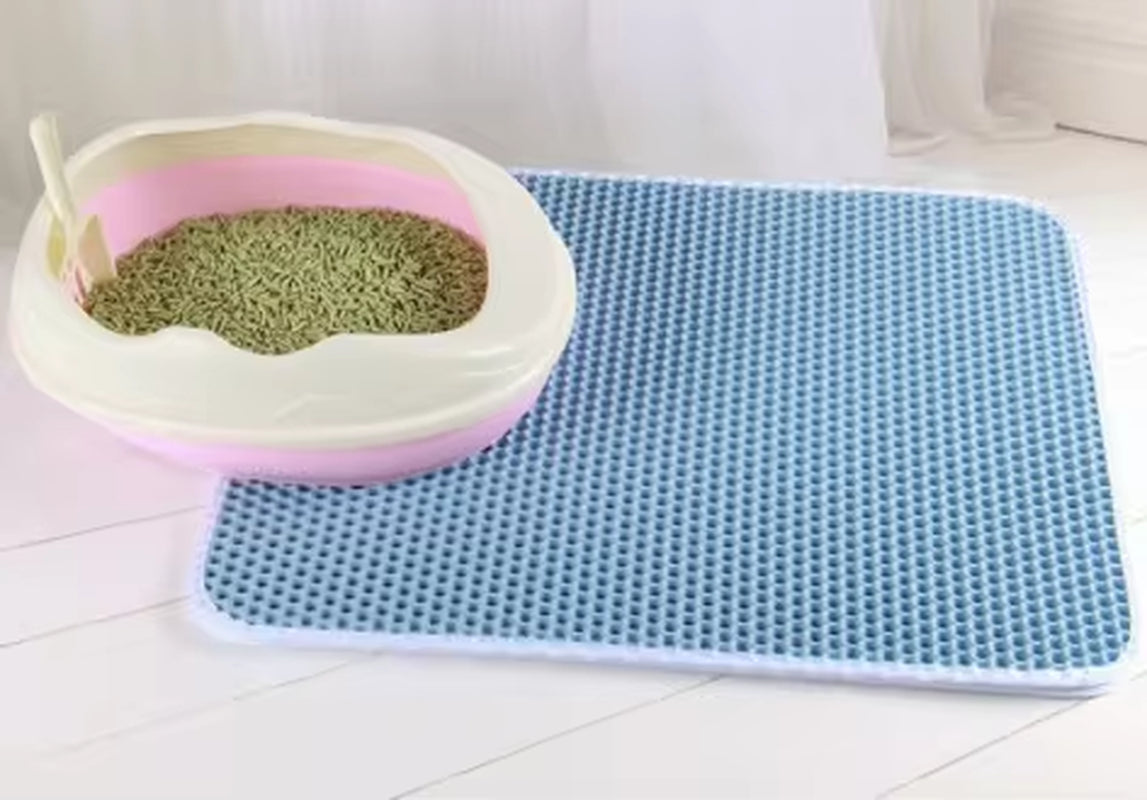 Premium Double Layer Waterproof Cat Litter Mat - Non-Slip, Washable, and Easy to Clean with Bonus Gift!