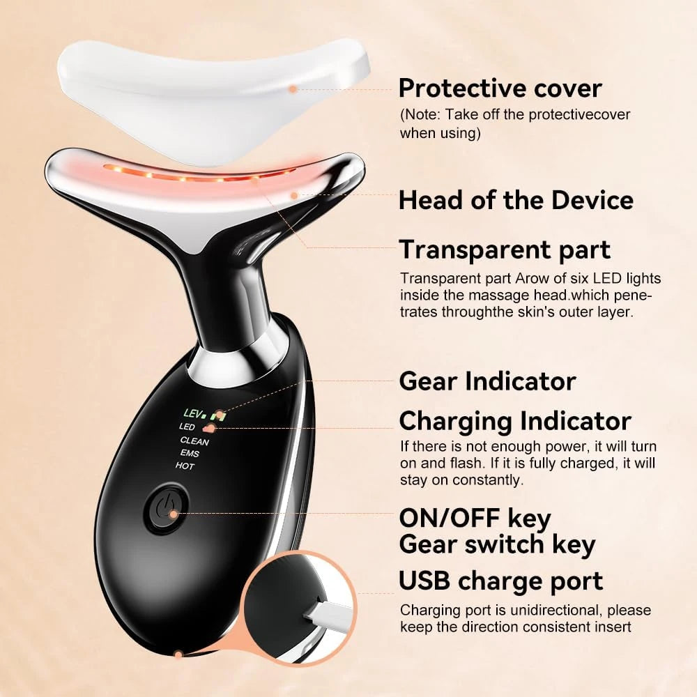 Neck & Face Massager – 3-Mode Skin Rejuvenation & Sculpting Tool!