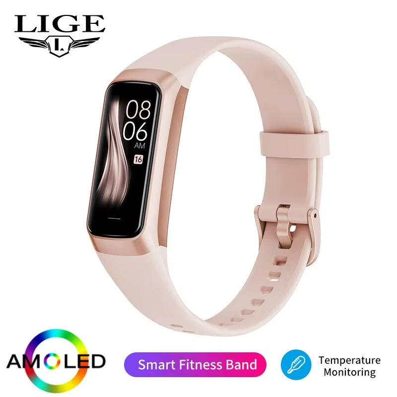 Amoled Smart Watch Men Smart Band Women Heart Rate Blood Smartwartch Waterproof Smart Bracelet Sport Fitness Tracker Watch