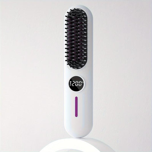 S01 Wireless Hair Straightening Comb，7 Adjustable Heat Settings, Fast Heating, Portable Design, Easy & Convenient Styling Anywhere Smooth Durable