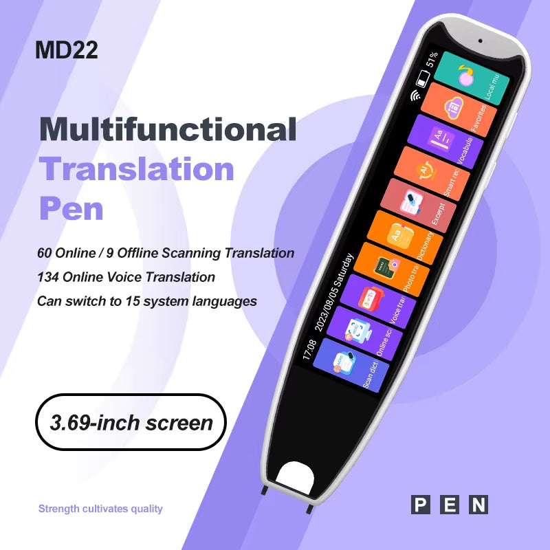 MD22 Voice Translator Offline Scan Translation Pen Business Scanning Reading Pen Translation Learning Languages Translation