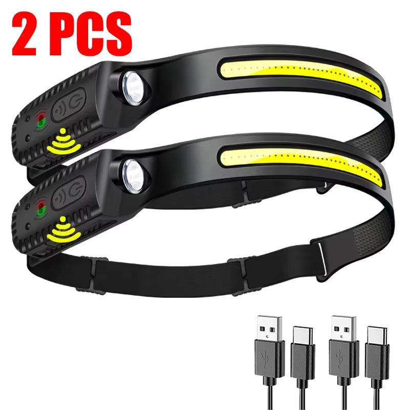 USB Rechargeable LED Sensor Headlamp – Bright & Versatile!