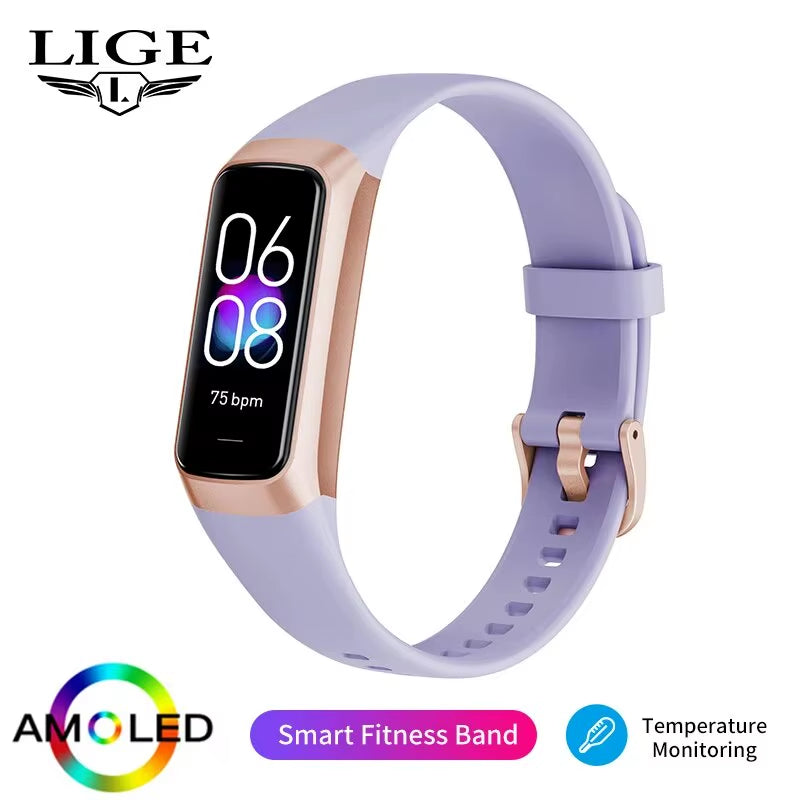 Amoled Smart Watch Men Smart Band Women Heart Rate Blood Smartwartch Waterproof Smart Bracelet Sport Fitness Tracker Watch