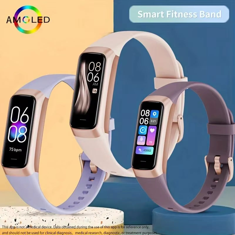 Amoled Smart Watch Men Smart Band Women Heart Rate Blood Smartwartch Waterproof Smart Bracelet Sport Fitness Tracker Watch