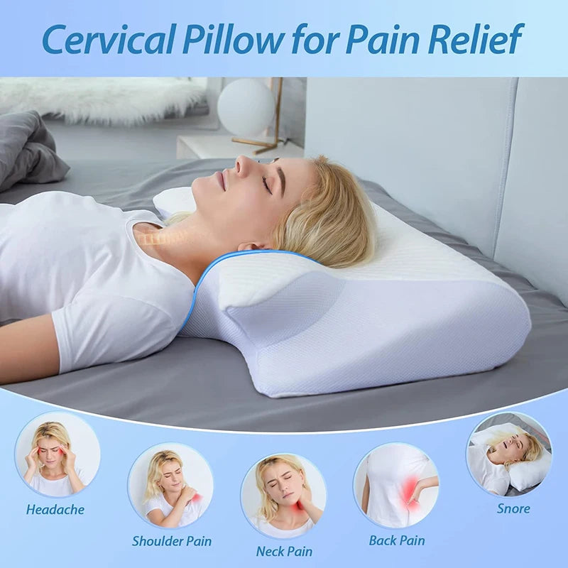 Memory Foam Cervical Pillow – Ergonomic Neck Support for Pain Relief!