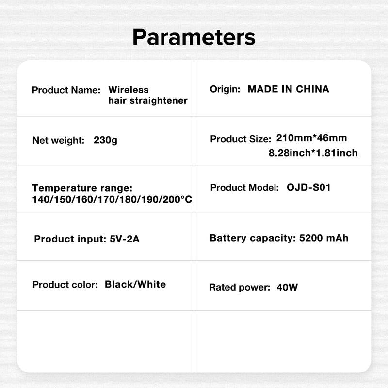 S01 Wireless Hair Straightening Comb，7 Adjustable Heat Settings, Fast Heating, Portable Design, Easy & Convenient Styling Anywhere Smooth Durable