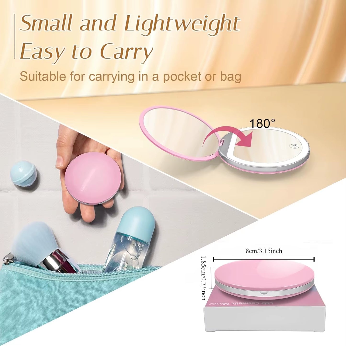 SB Compact LED Mirror – Your Beauty Companion On the Go!