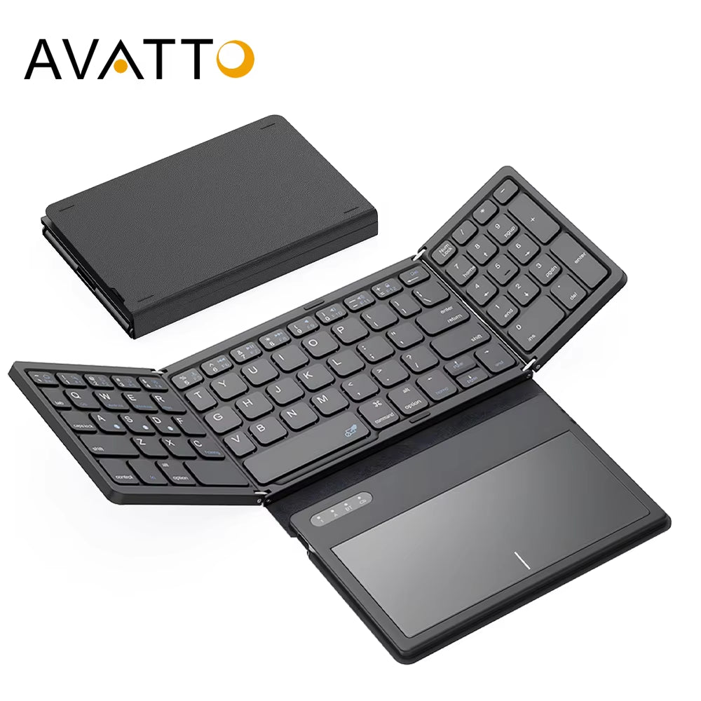 Portable Folding Bluetooth Keyboard with Touchpad –