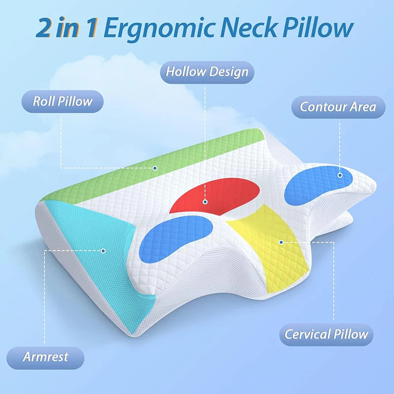 Memory Foam Cervical Pillow – Ergonomic Neck Support for Pain Relief!