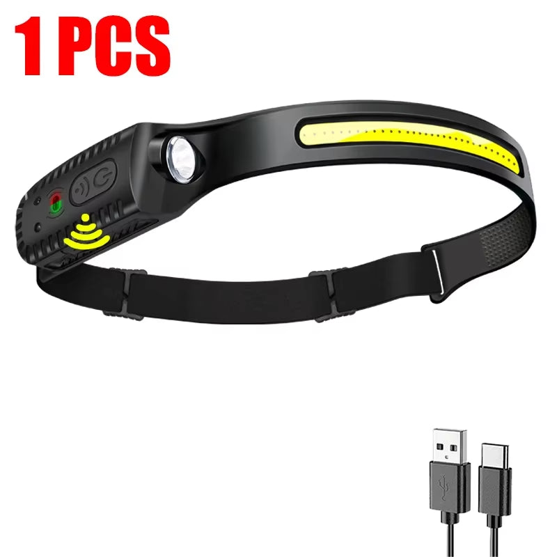 USB Rechargeable LED Sensor Headlamp – Bright & Versatile!