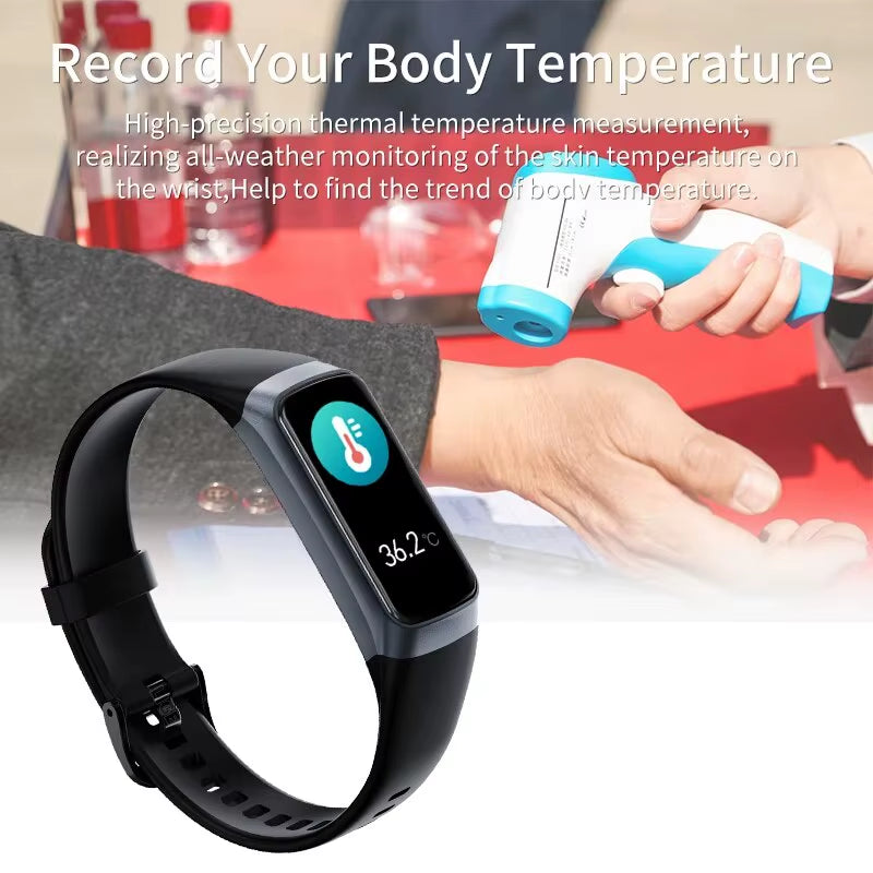 Amoled Smart Watch Men Smart Band Women Heart Rate Blood Smartwartch Waterproof Smart Bracelet Sport Fitness Tracker Watch