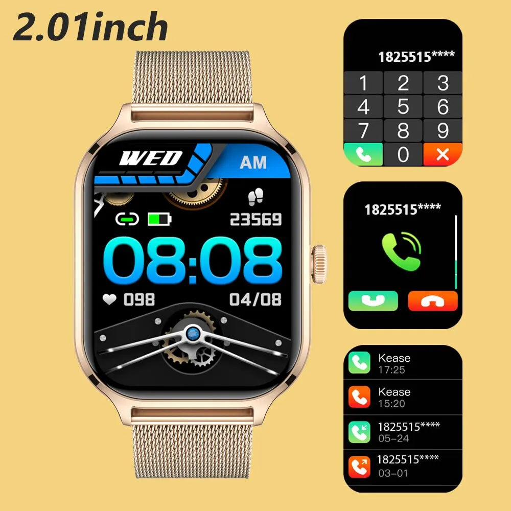 New 1.91" Women Smartwatch Bluetooth Call Heart Rate Blood Oxygen Tracker Sport Smart Watch Women Men for IOS Androird