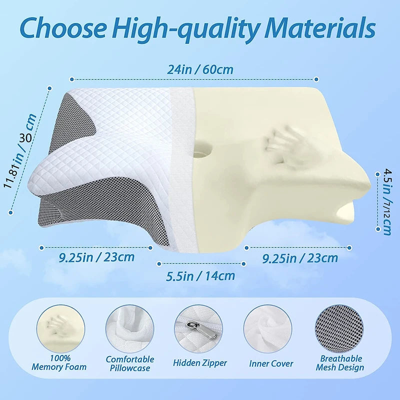 Memory Foam Cervical Pillow – Ergonomic Neck Support for Pain Relief!