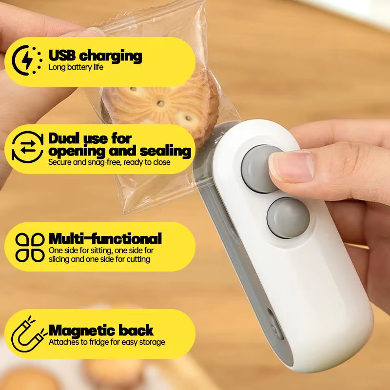 Rechargeable Mini Heat Sealer – Seal & Preserve Snacks Fresh!