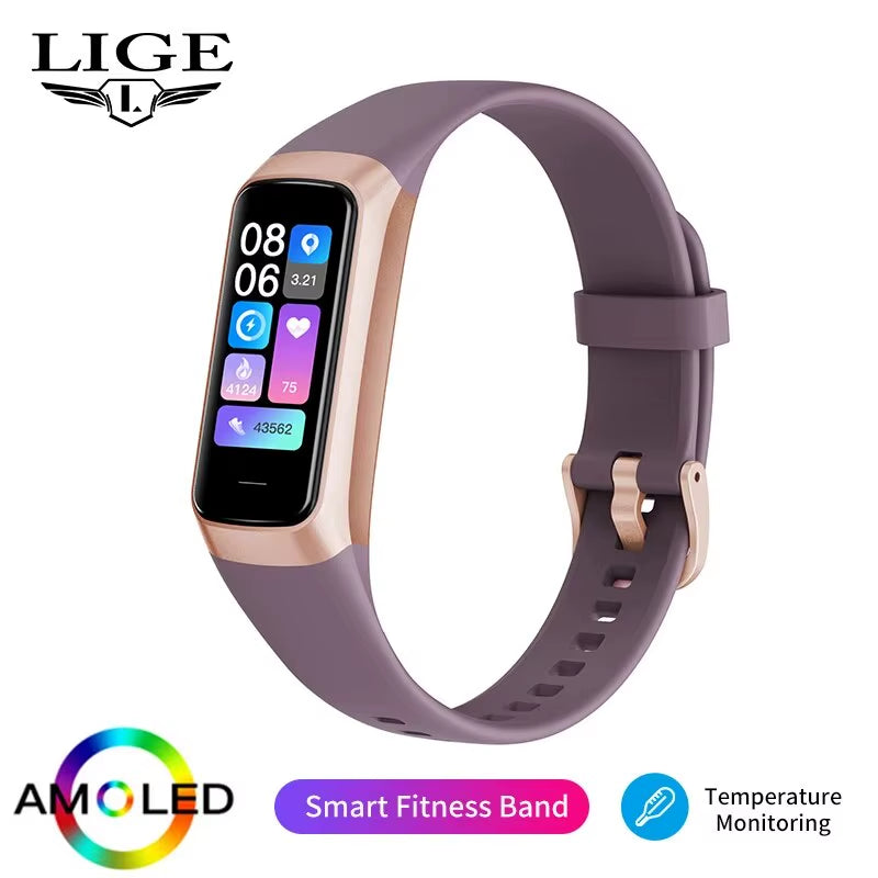 Amoled Smart Watch Men Smart Band Women Heart Rate Blood Smartwartch Waterproof Smart Bracelet Sport Fitness Tracker Watch