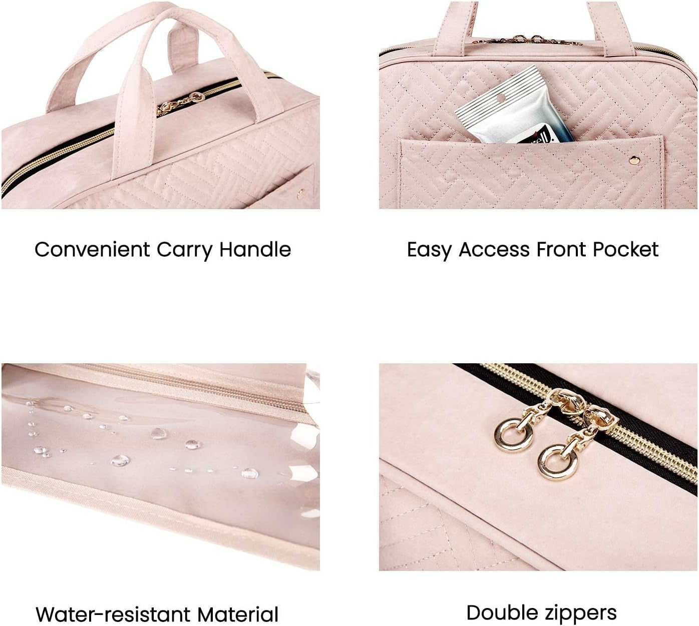 Spacious Hanging Toiletry Bag - Clear Travel Cosmetic Organizer for Full-Sized Containers