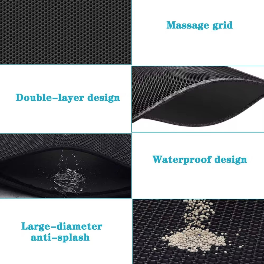 Premium Double Layer Waterproof Cat Litter Mat - Non-Slip, Washable, and Easy to Clean with Bonus Gift!