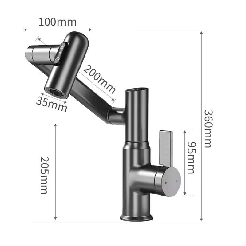 LED Digital Display Basin Faucet – 360° Rotating & Multi-Function!